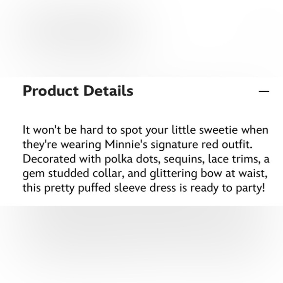 DISNEY  DRESS 
AUTHENTIC DISNEY RED MINNIE DRESS - Picture 11 of 12